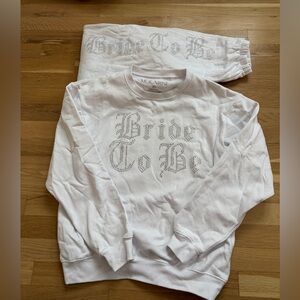 White 'Bride To Be' Sweatshirt and Pants Set
